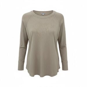 Standard James Perse Women’s Vintage Boxy Long Sleeve T Shirt Size 1 Small Beige